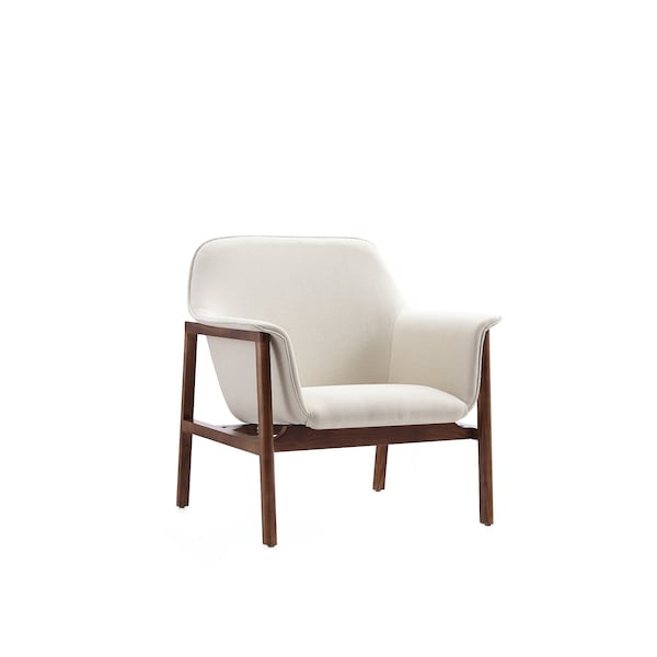 Manhattan Comfort Miller Accent Chair in Cream and Walnut AC007-CR - main